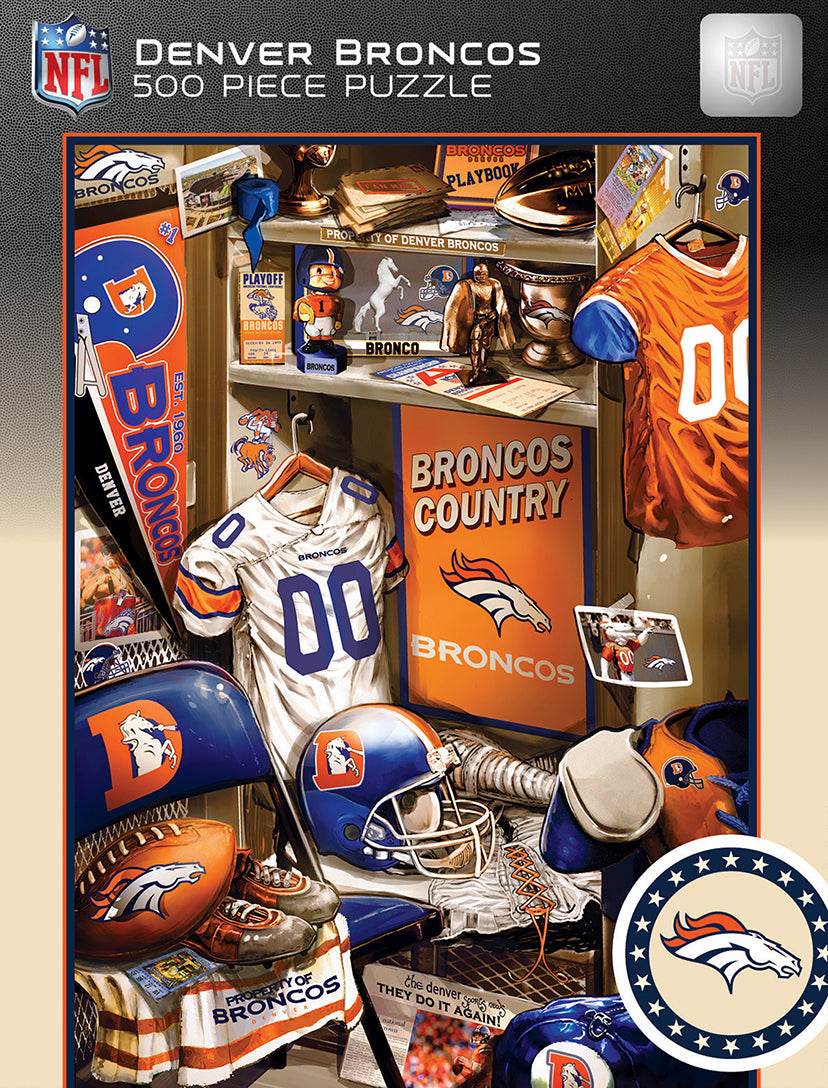 Denver Broncos 500 Piece Puzzle Locker Room Scene Artwork - ToylandEU
