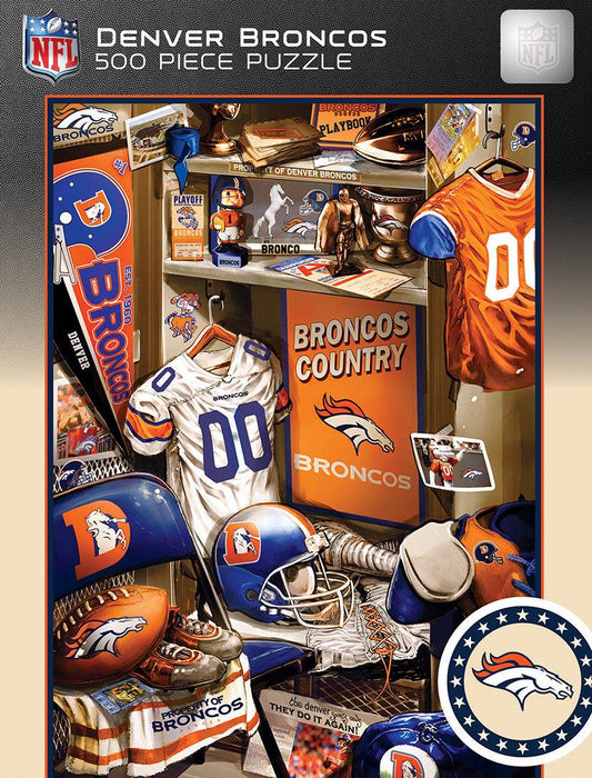 Denver Broncos 500 Piece Puzzle Locker Room Scene Artwork - ToylandEU