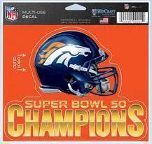  Denver Broncos 5x6 Ultra Decal Super Bowl 50 Champion -  ToylandEU™