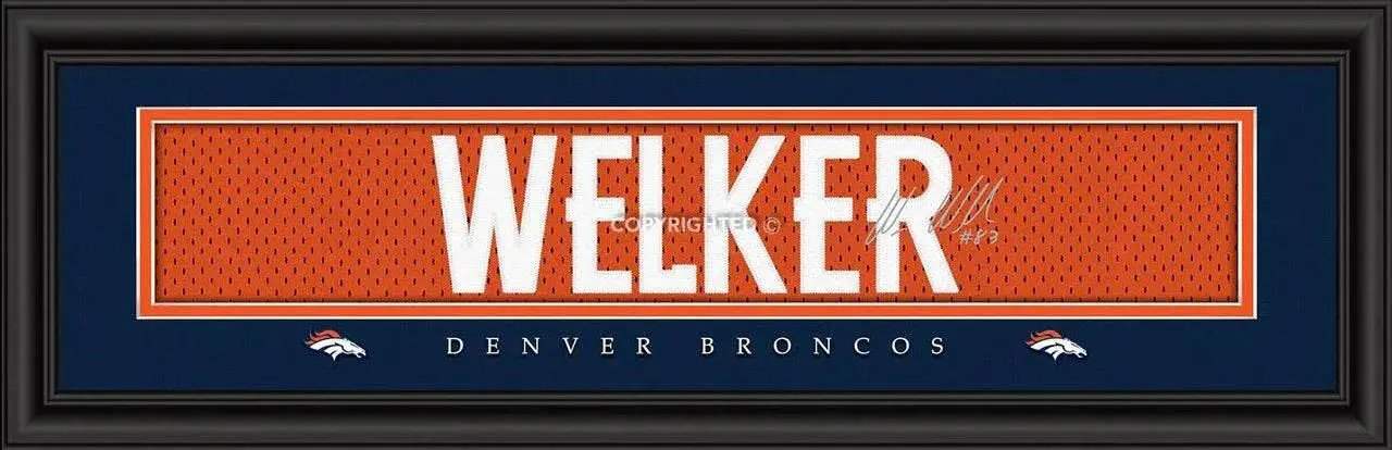 Denver Broncos 8x24 Signature Style Wes Welker Print Framed - ToylandEU