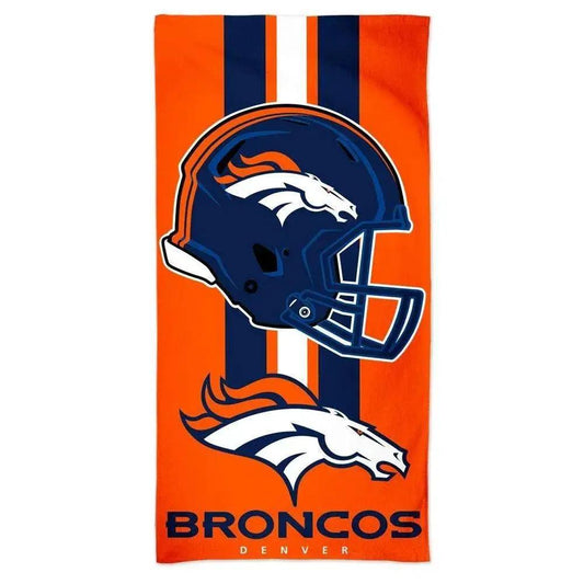  Denver Broncos Beach Towel 30x60 Cotton Velour Front -  ToylandEU™