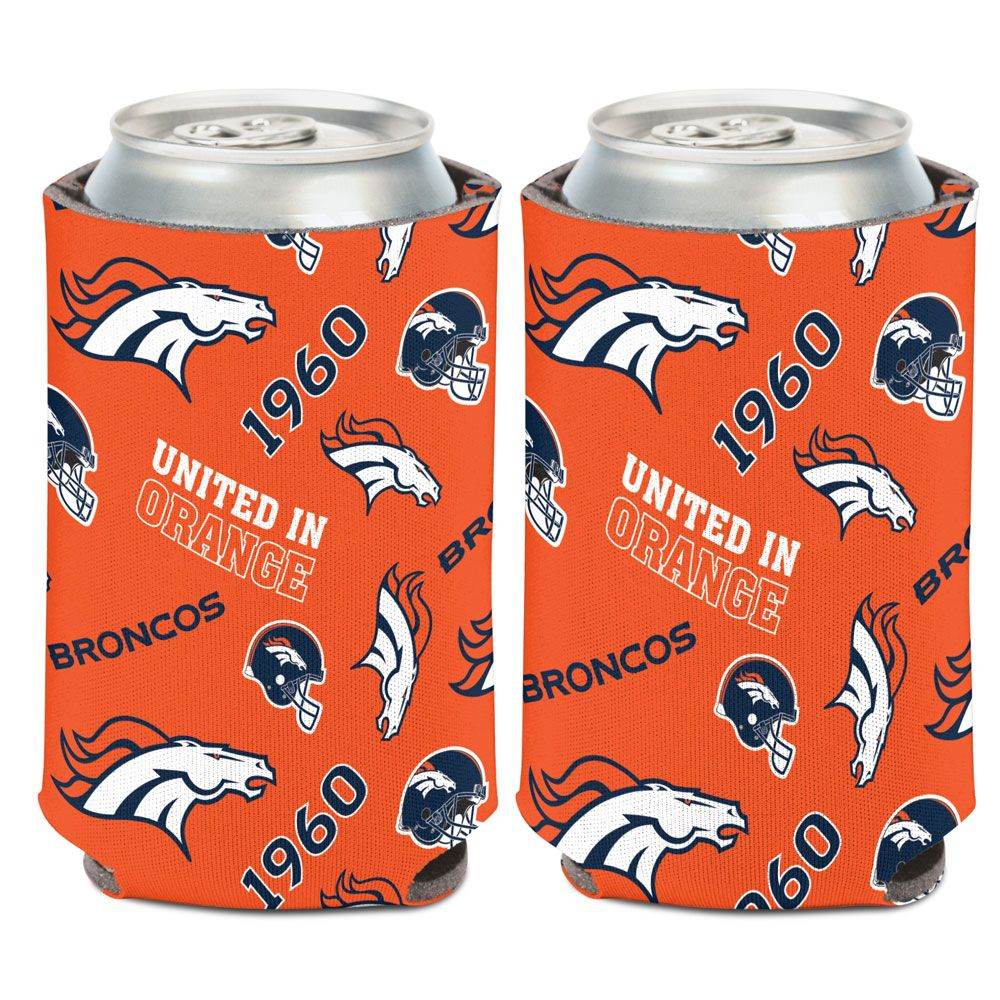 Denver Broncos Can Cooler Scatterprint Design 12 Oz Foam - ToylandEU