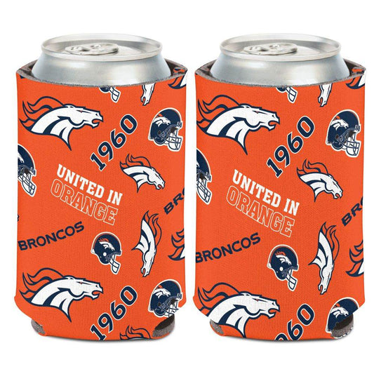 Denver Broncos Can Cooler Scatterprint Design 12 Oz Foam - ToylandEU