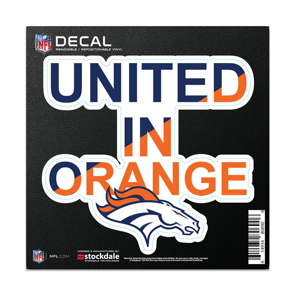 Denver Broncos Decal 6x6 All Surface Slogan Vinyl Sticker - ToylandEU