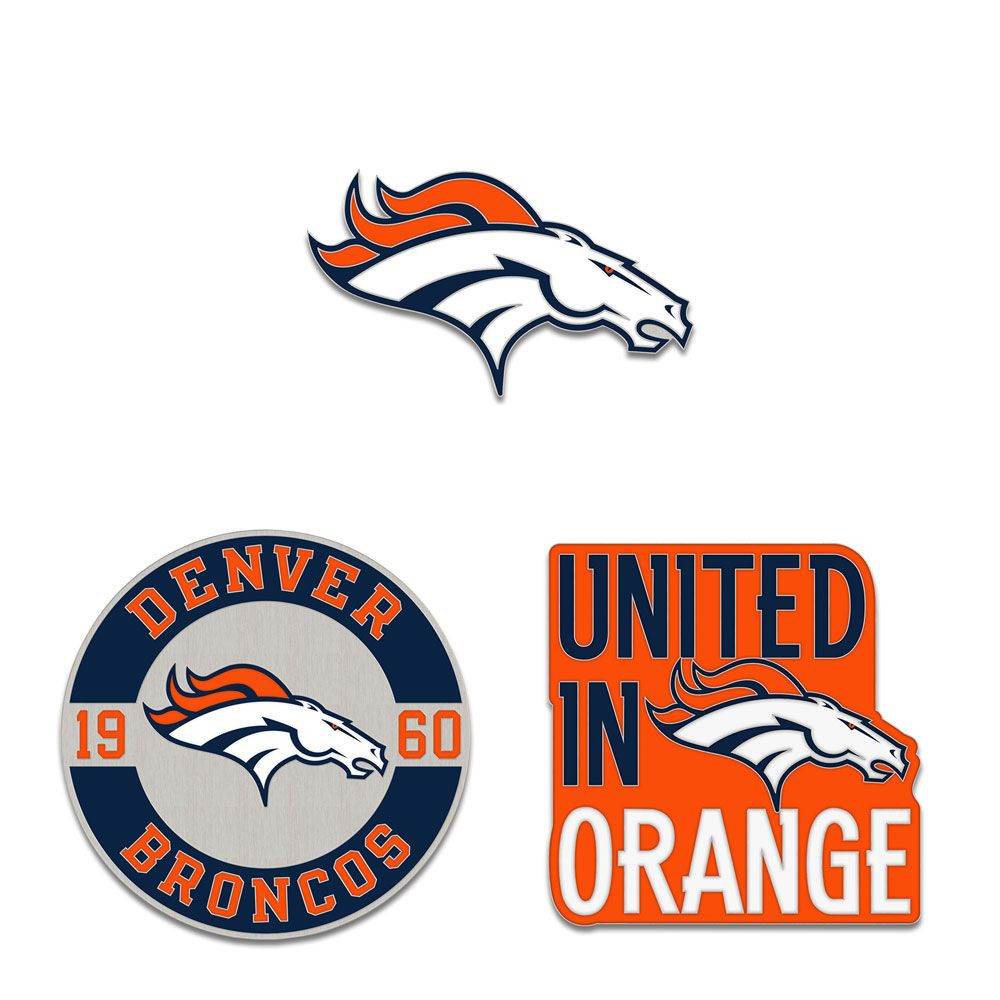 Denver Broncos Enamel Pin Set 3 Piece Team Logo Est Year - ToylandEU