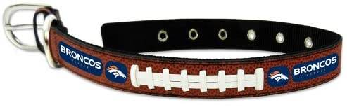 Denver Broncos Leather Football Pet Collar Large Licensed - ToylandEU