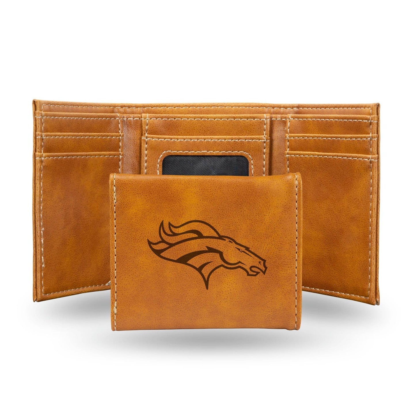 Denver Broncos Leather Trifold Wallet Laser Engraved - ToylandEU