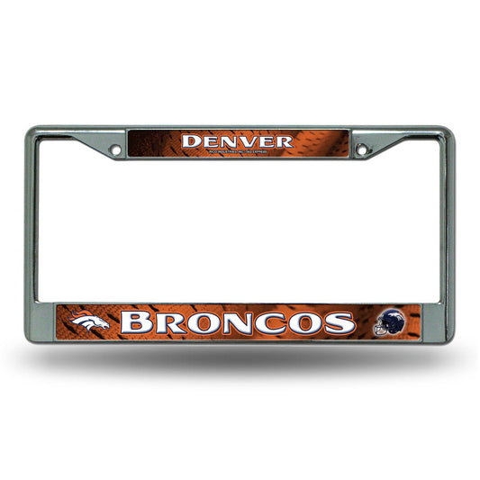 Denver Broncos License Plate Frame Chrome Printed Insert - ToylandEU
