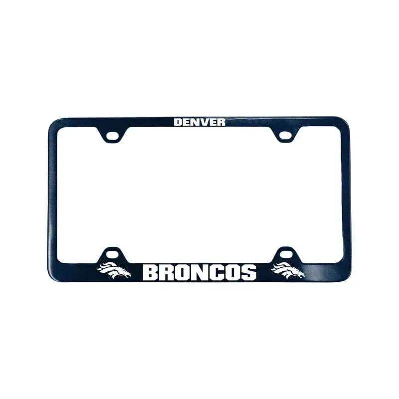 Denver Broncos License Plate Frame Laser Cut Blue Die Cast - ToylandEU