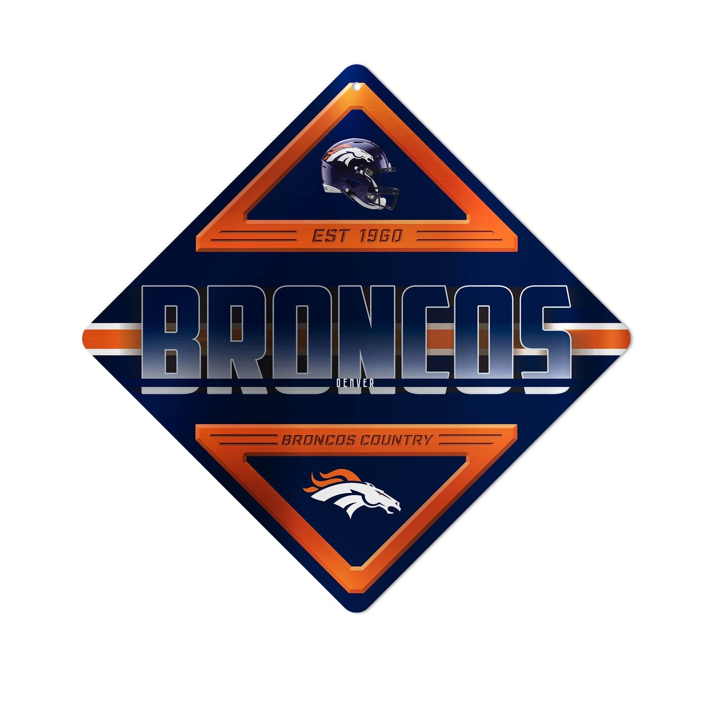 Denver Broncos Metal Diamond Shape Sign Rico Industries - ToylandEU