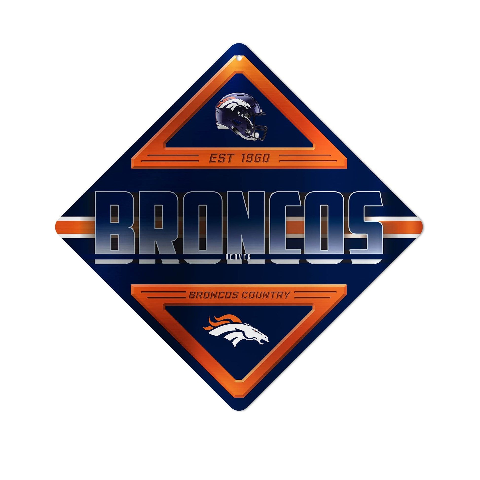 Denver Broncos Metal Diamond Shape Sign Rico Industries - ToylandEU