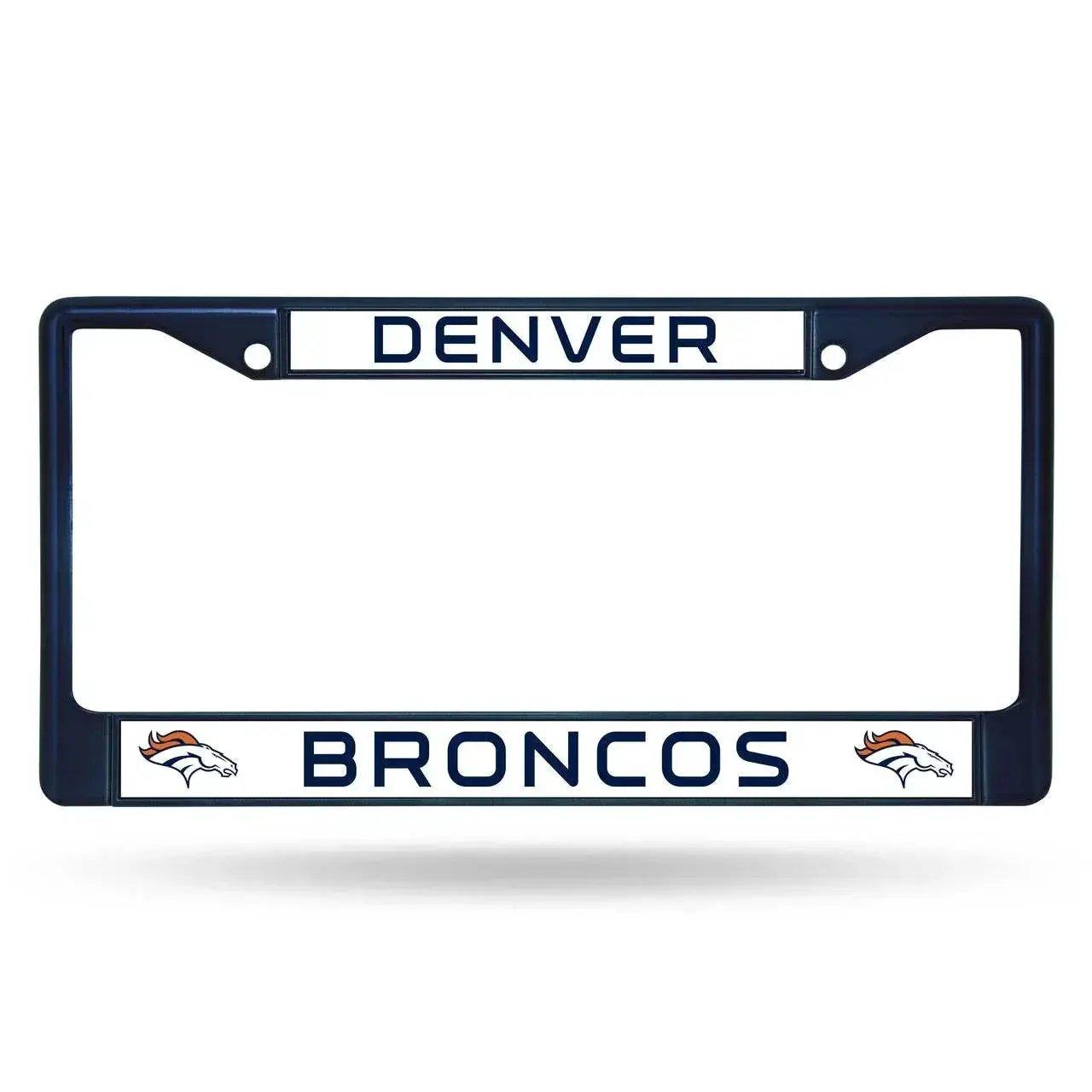 Denver Broncos Metal License Plate Frame Navy Color Chrome -  ToylandEU™