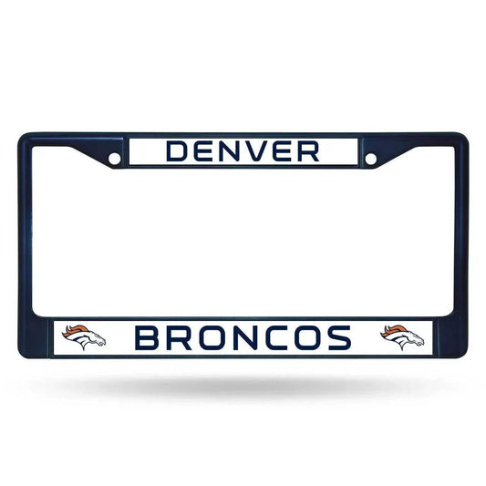  Denver Broncos Metal License Plate Frame Navy Color Chrome -  ToylandEU™