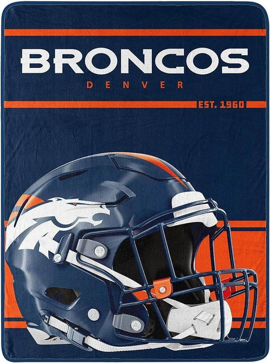 Denver Broncos Micro Raschel Blanket 46x60 Run Design - ToylandEU