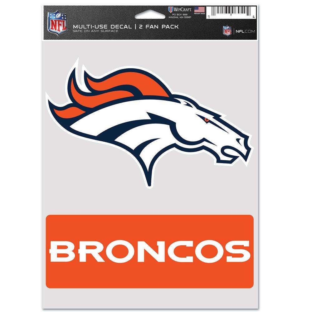 Denver Broncos Multi Use Fan Decals Bundle Two Pack - ToylandEU