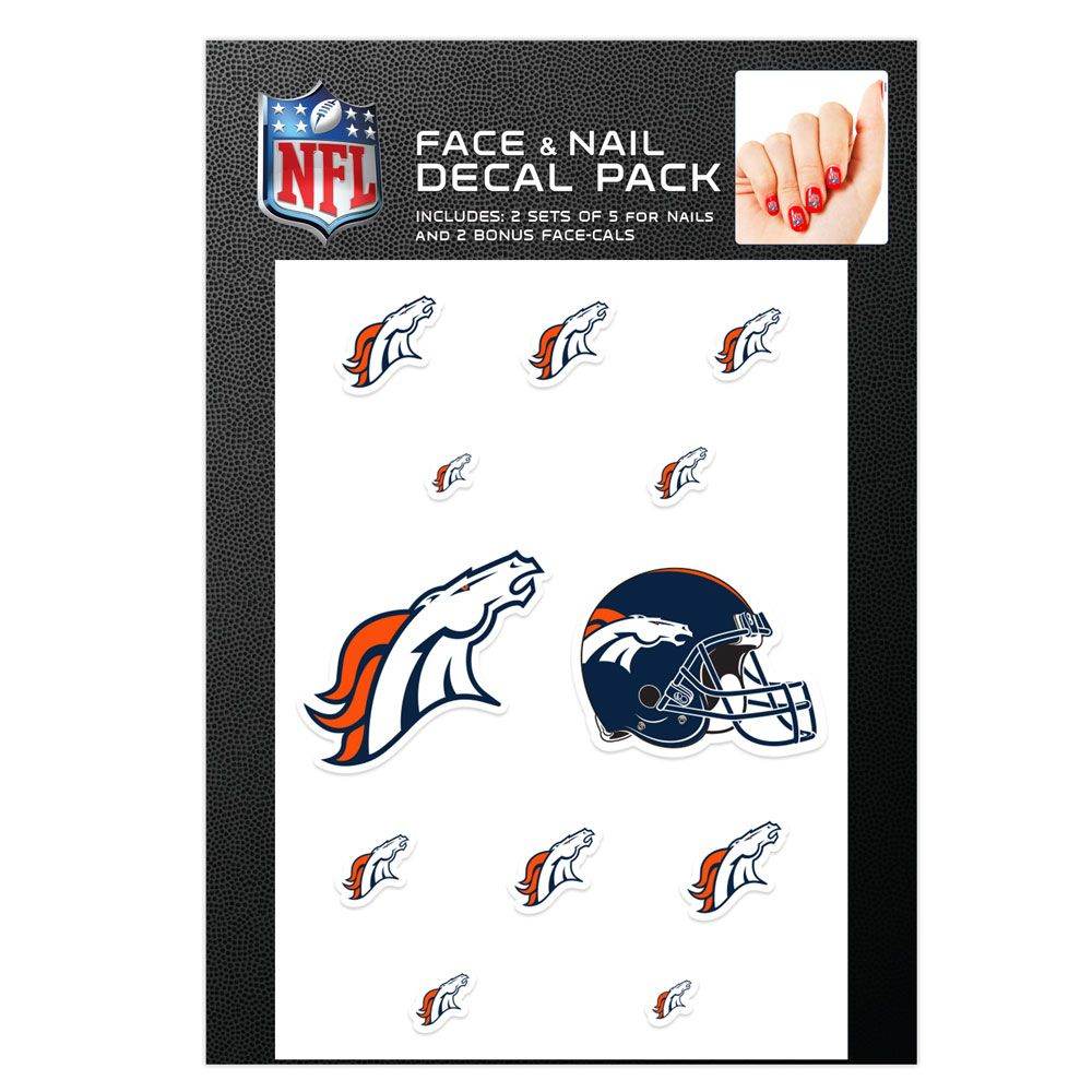 Denver Broncos Nail Cals and Face Cals Waterless Decals - ToylandEU
