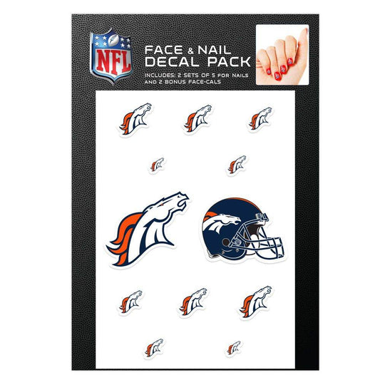 Denver Broncos Nail Cals and Face Cals Waterless Decals - ToylandEU