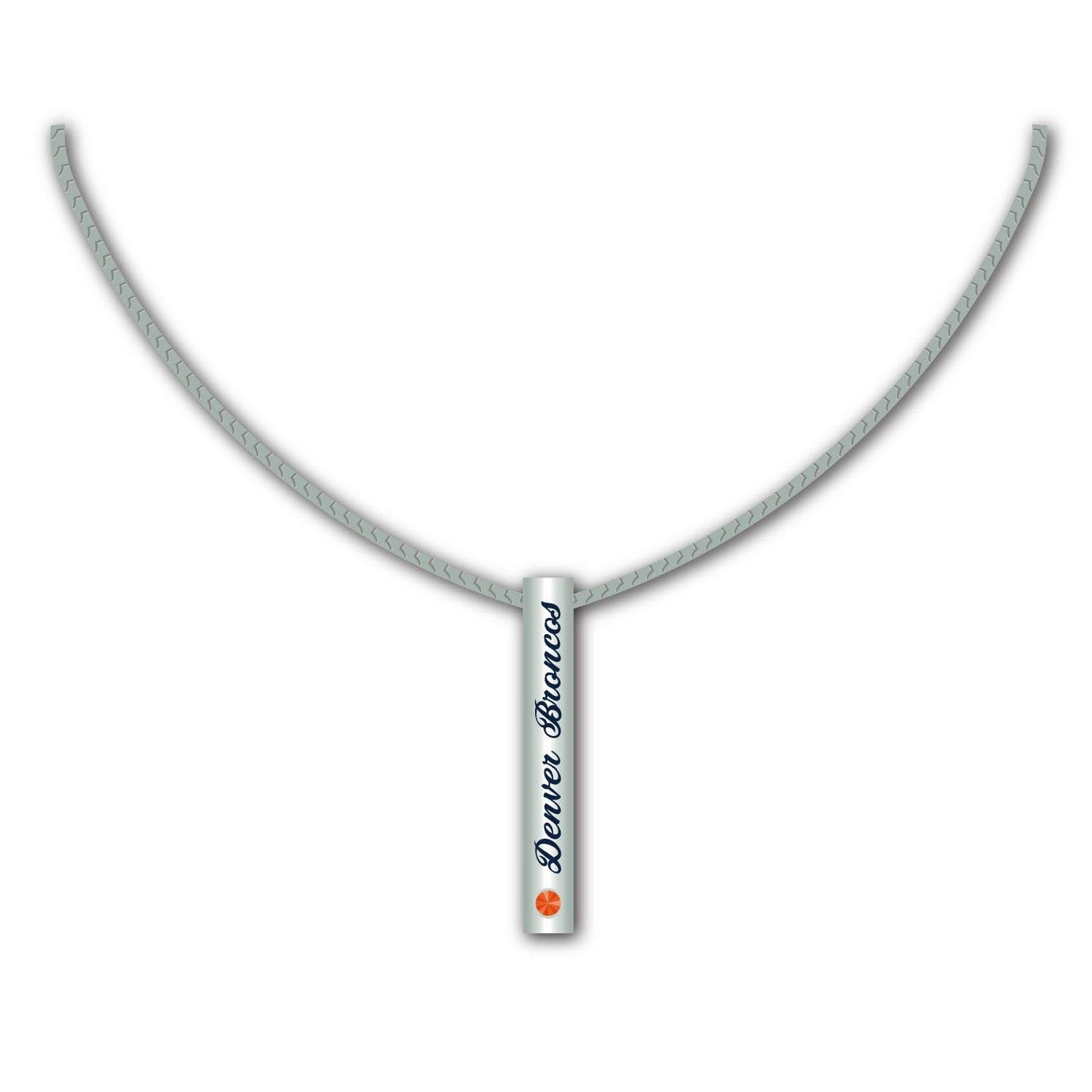 Denver Broncos Necklace Sterling Silver Bar Charm Pendant - ToylandEU
