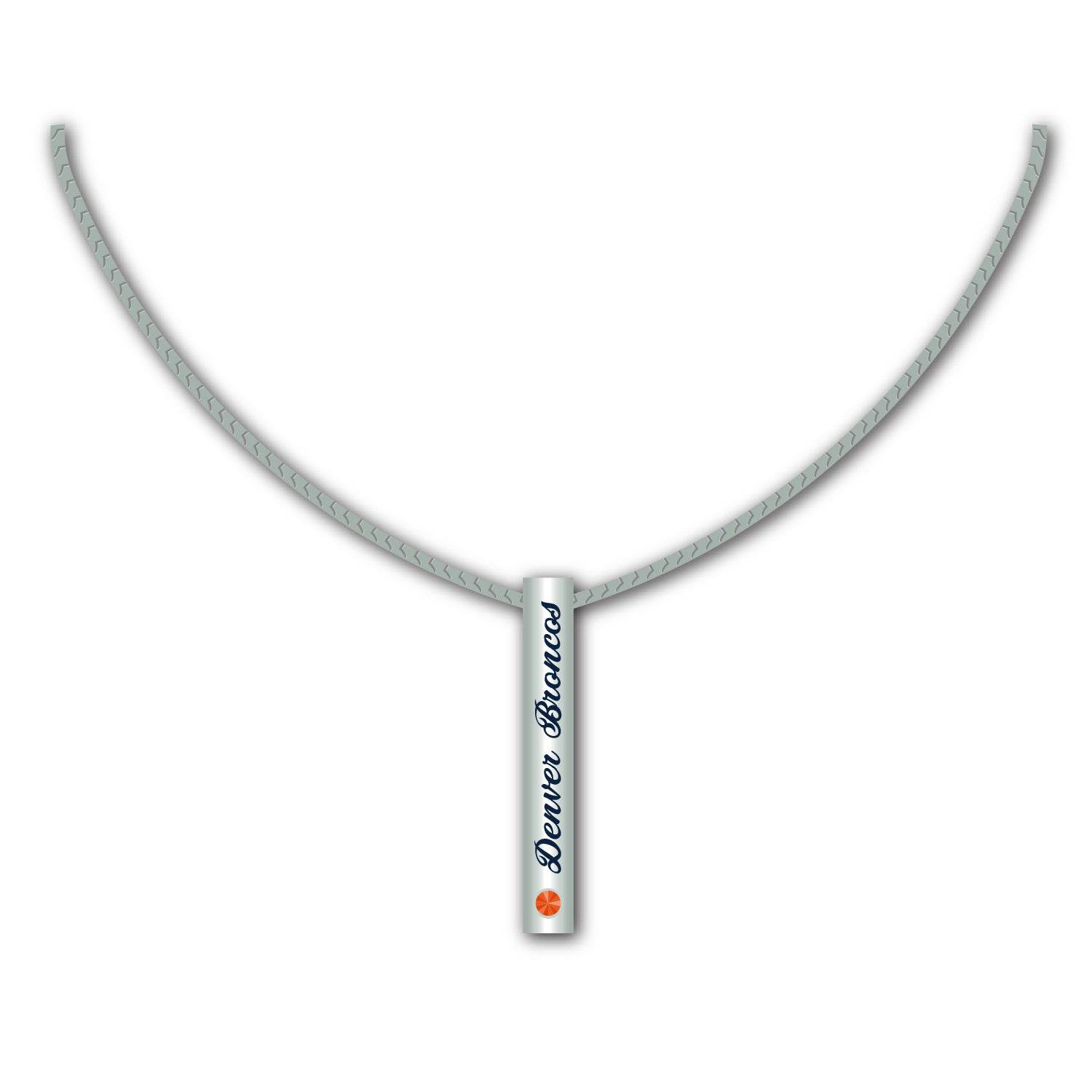 Denver Broncos Necklace Sterling Silver Bar Charm Pendant - ToylandEU