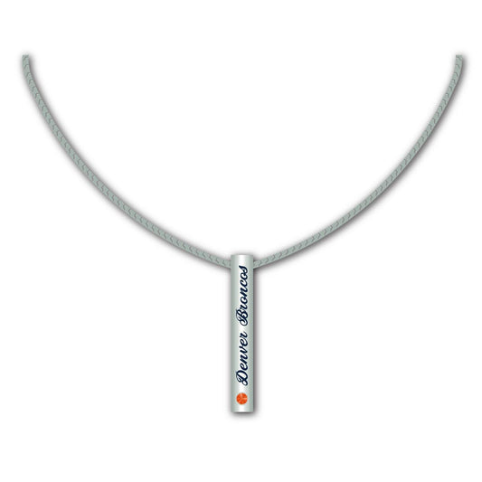 Denver Broncos Necklace Sterling Silver Bar Charm Pendant - ToylandEU