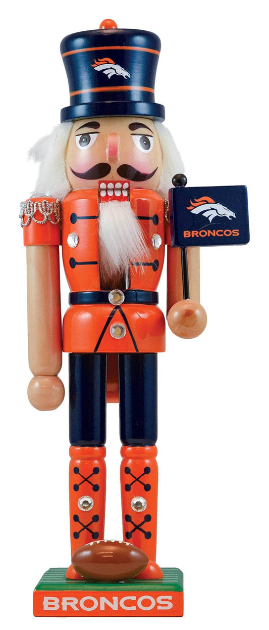 Denver Broncos Nutcracker Handcrafted Solid Wood 12 Inch - ToylandEU