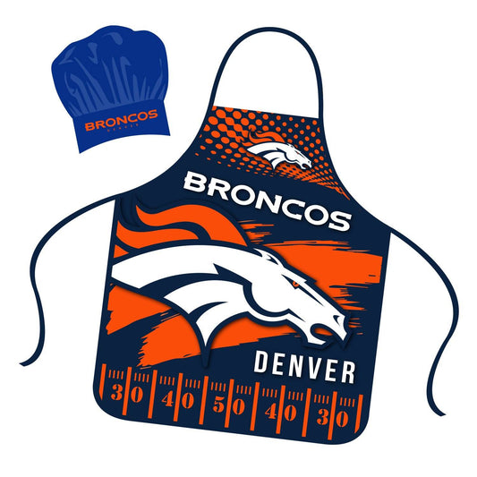 Denver Broncos Official Chef Hat And Apron Set For NFL Fans - ToylandEU