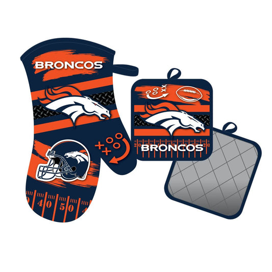 Denver Broncos Oven Mitt And Pot Holder Set Licensed - ToylandEU
