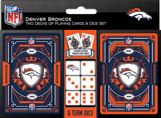 Denver Broncos Playing Cards And Dice Set 2 Pack NFL - ToylandEU