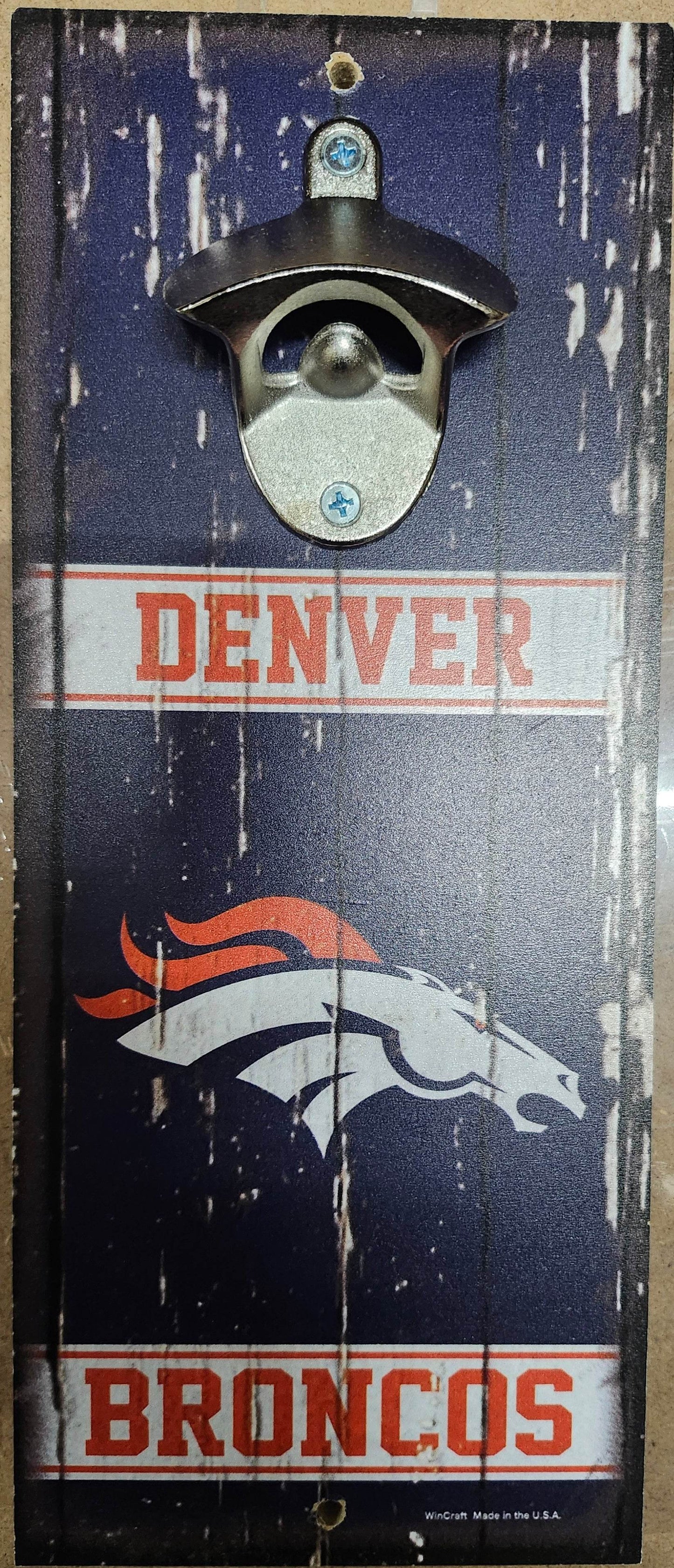 Denver Broncos Retro Wood Sign Bottle Opener 5x11 Inches - ToylandEU