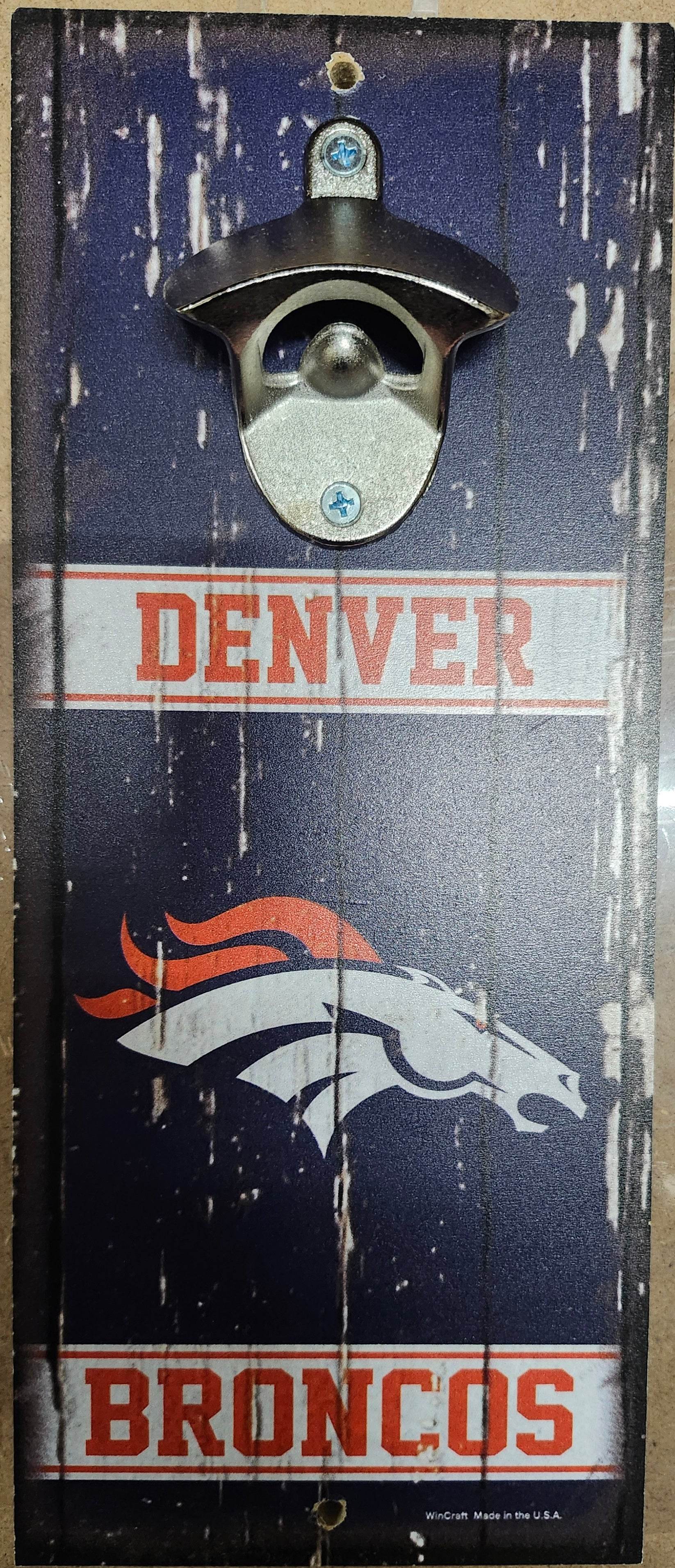 Denver Broncos Retro Wood Sign Bottle Opener 5x11 Inches - ToylandEU