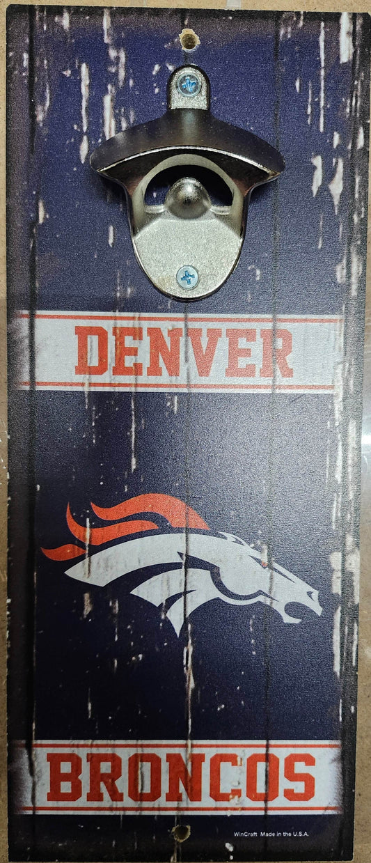 Denver Broncos Retro Wood Sign Bottle Opener 5x11 Inches - ToylandEU