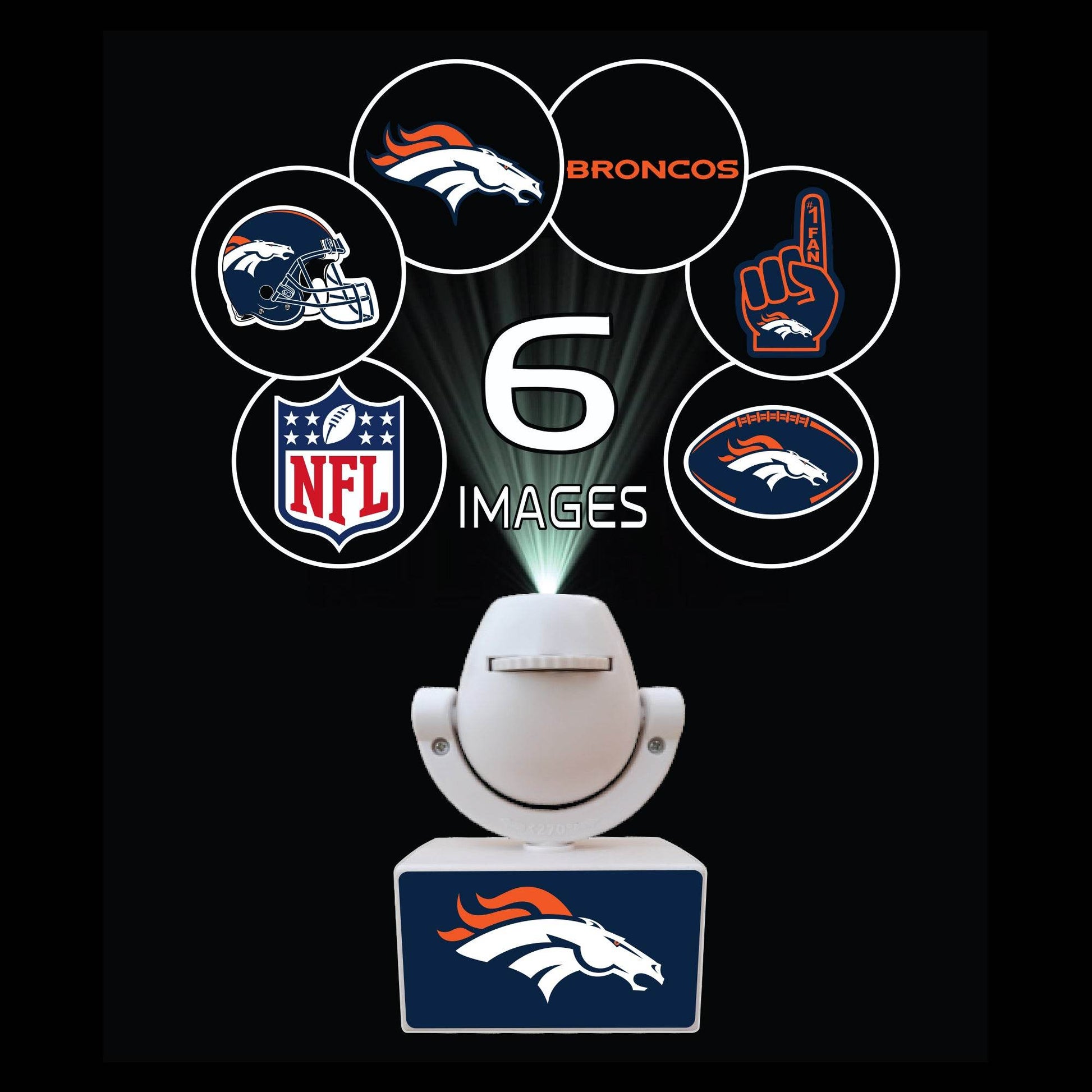 Denver Broncos Spotlight Projector Mini LED Portable - ToylandEU
