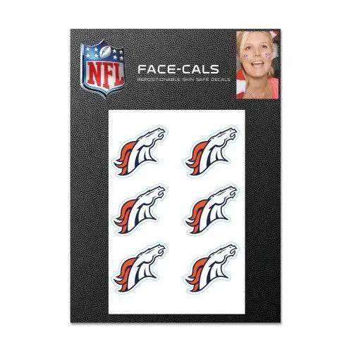 Denver Broncos Tattoo Face Decals Waterless Peel And Stick - ToylandEU