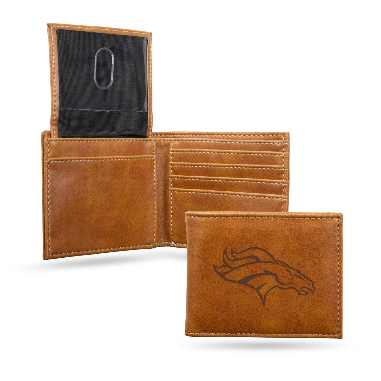 Denver Broncos Wallet Billfold Laser Engraved Leather - ToylandEU