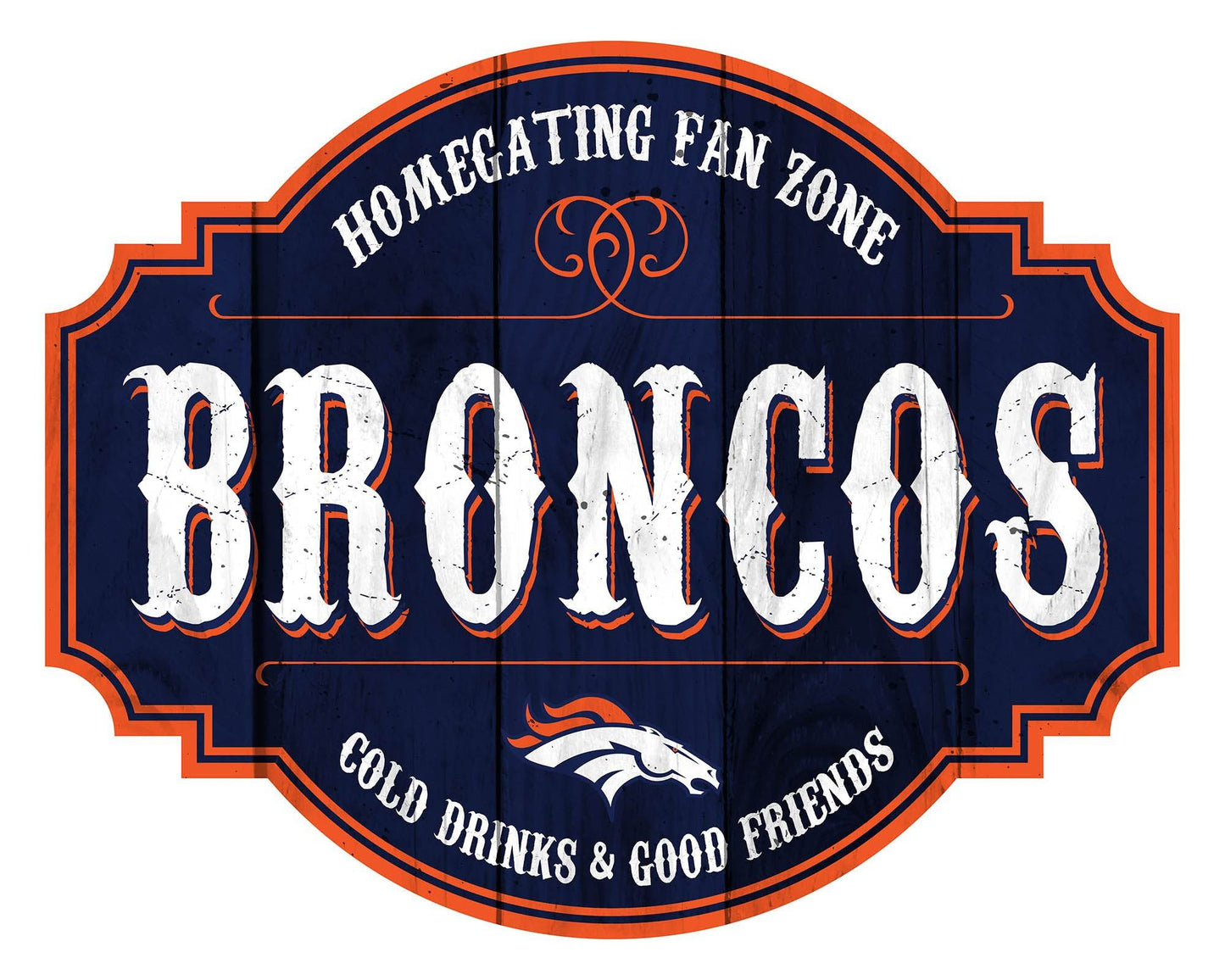 Denver Broncos Wood Sign 12 Inch Homegating Tavern Decor - ToylandEU