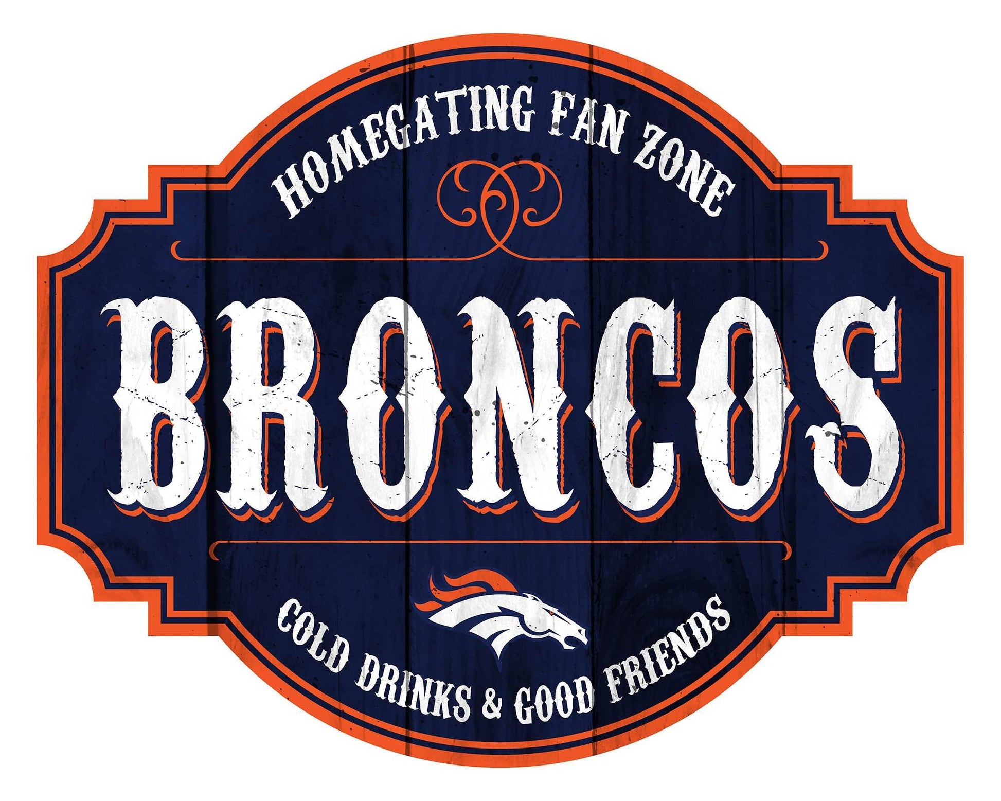 Denver Broncos Wood Sign 12 Inch Homegating Tavern Decor - ToylandEU