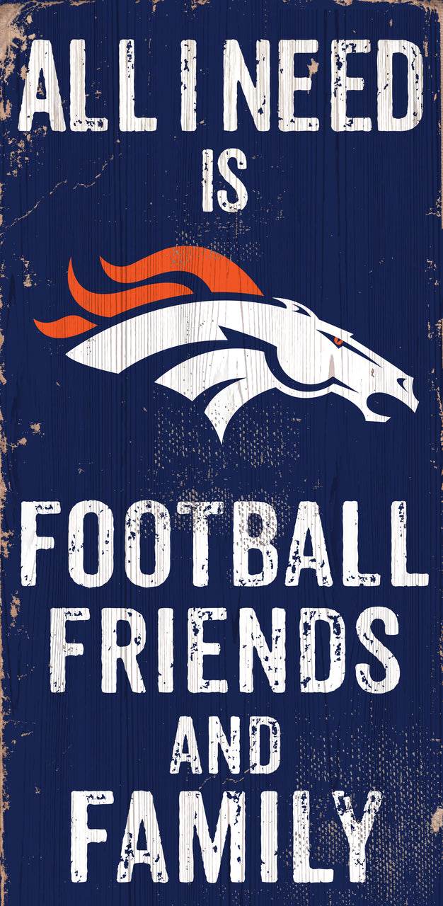 Denver Broncos Wood Sign 6x12 Football Friends And Family - ToylandEU