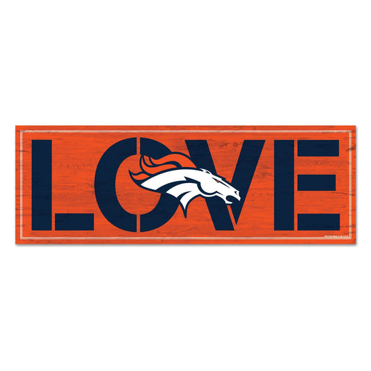 Denver Broncos Wood Sign 8x23 Inches Team Pride Home Decor - ToylandEU