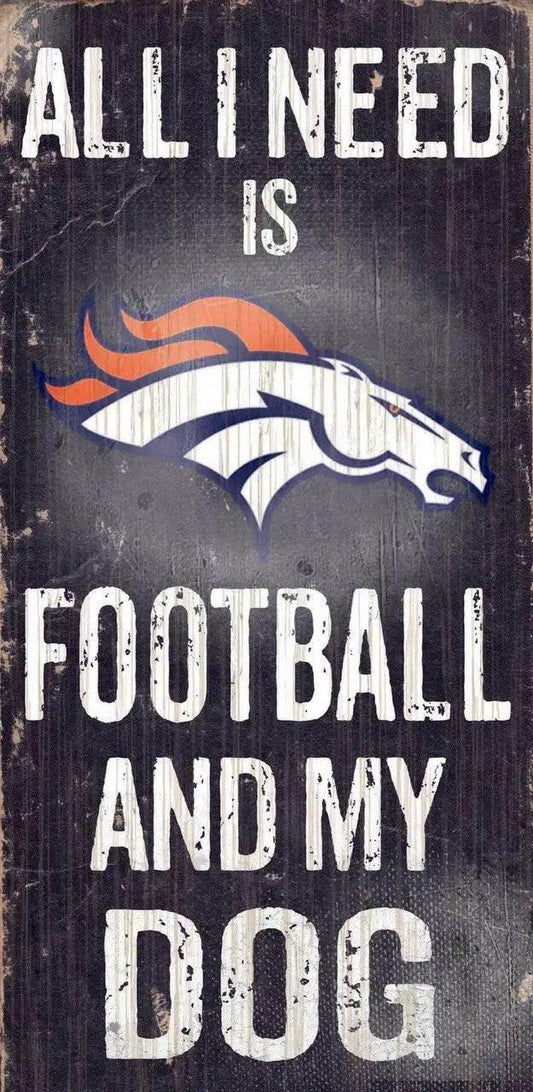  Denver Broncos Wood Sign Football and Dog 6x12 Inch -  ToylandEU™