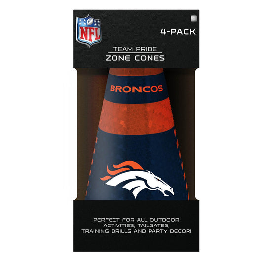 Denver Broncos Zone Cones 4 Pack Reflective Team Color - ToylandEU