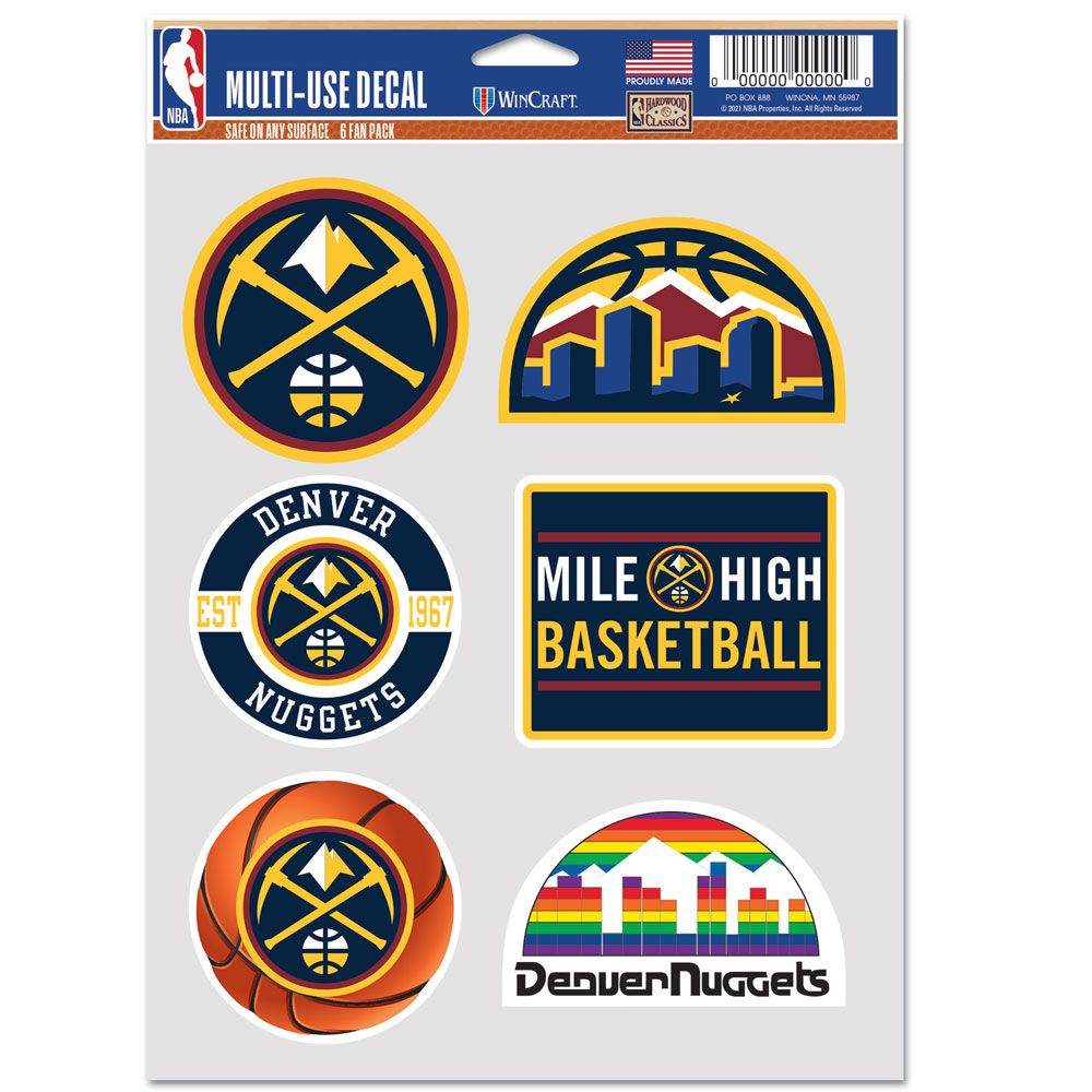 Denver Nuggets Decal Multi Use Fan Pack Six Pack Official - ToylandEU