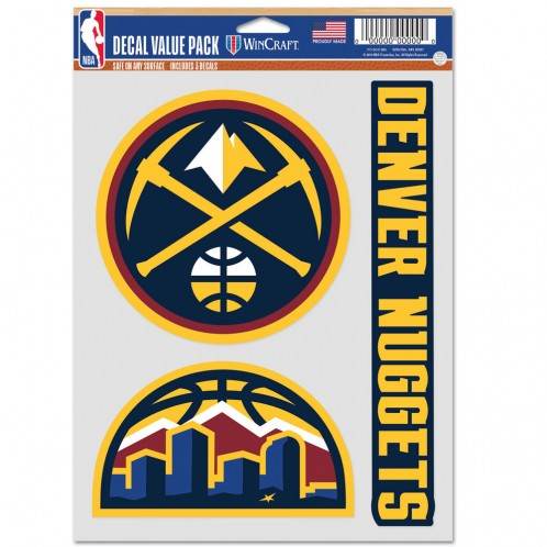 Denver Nuggets Multi Use Decal Pack 3 Fan Sticker Set - ToylandEU