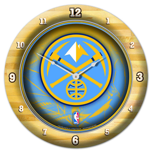 Denver Nuggets Round Chrome Wall Clock 12 Inch Decor - ToylandEU