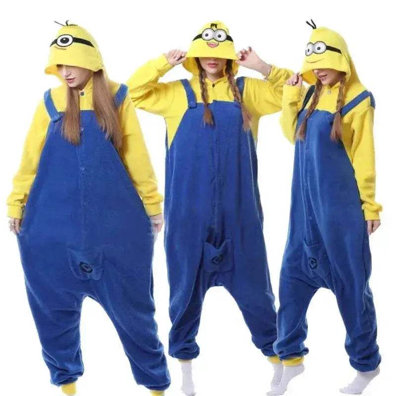 Despicable Me Minions Fleece Pajamas Cartoon Jumpsuit Minions Cartoon Anime Onesie Sleepwear - ToylandEU