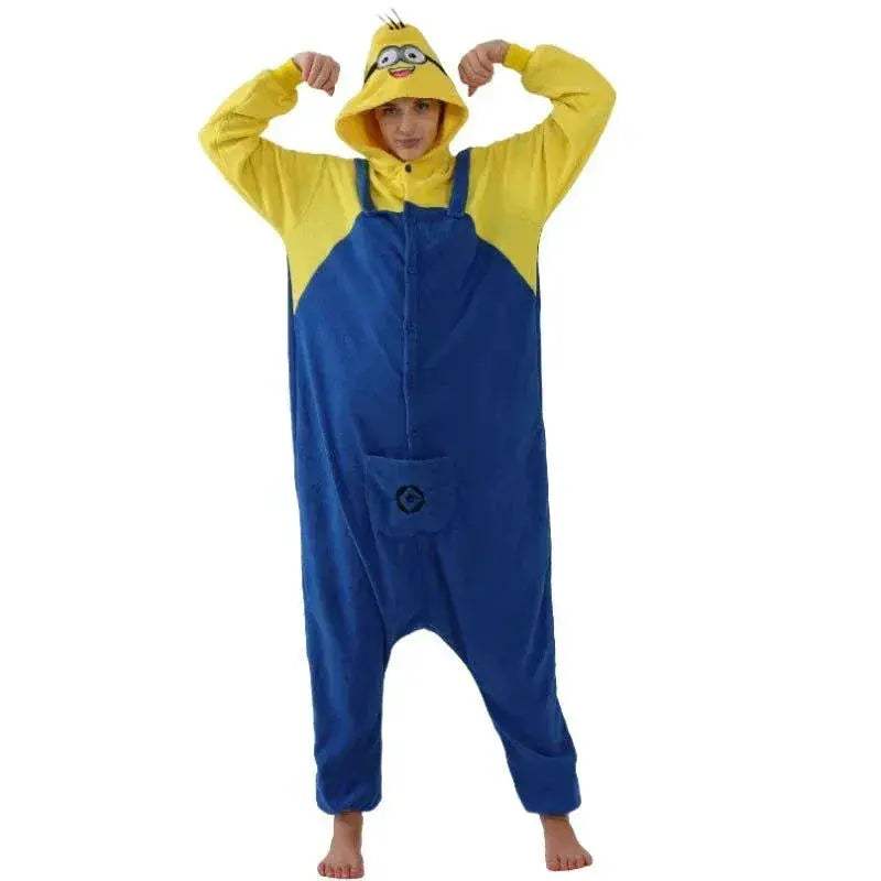 Despicable Me Minions Fleece Pajamas Cartoon Jumpsuit Minions Cartoon Anime Onesie Sleepwear - ToylandEU