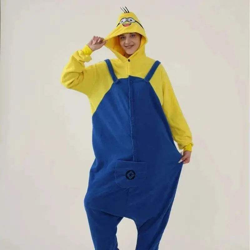 Despicable Me Minions Fleece Pajamas Cartoon Jumpsuit Minions Cartoon Anime Onesie Sleepwear - ToylandEU