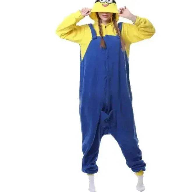 Despicable Me Minions Fleece Pajamas Cartoon Jumpsuit Minions Cartoon Anime Onesie Sleepwear - ToylandEU