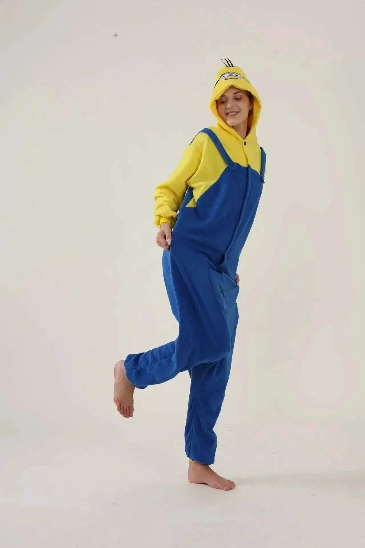 Despicable Me Minions Fleece Pajamas Cartoon Jumpsuit Minions Cartoon Anime Onesie Sleepwear - ToylandEU