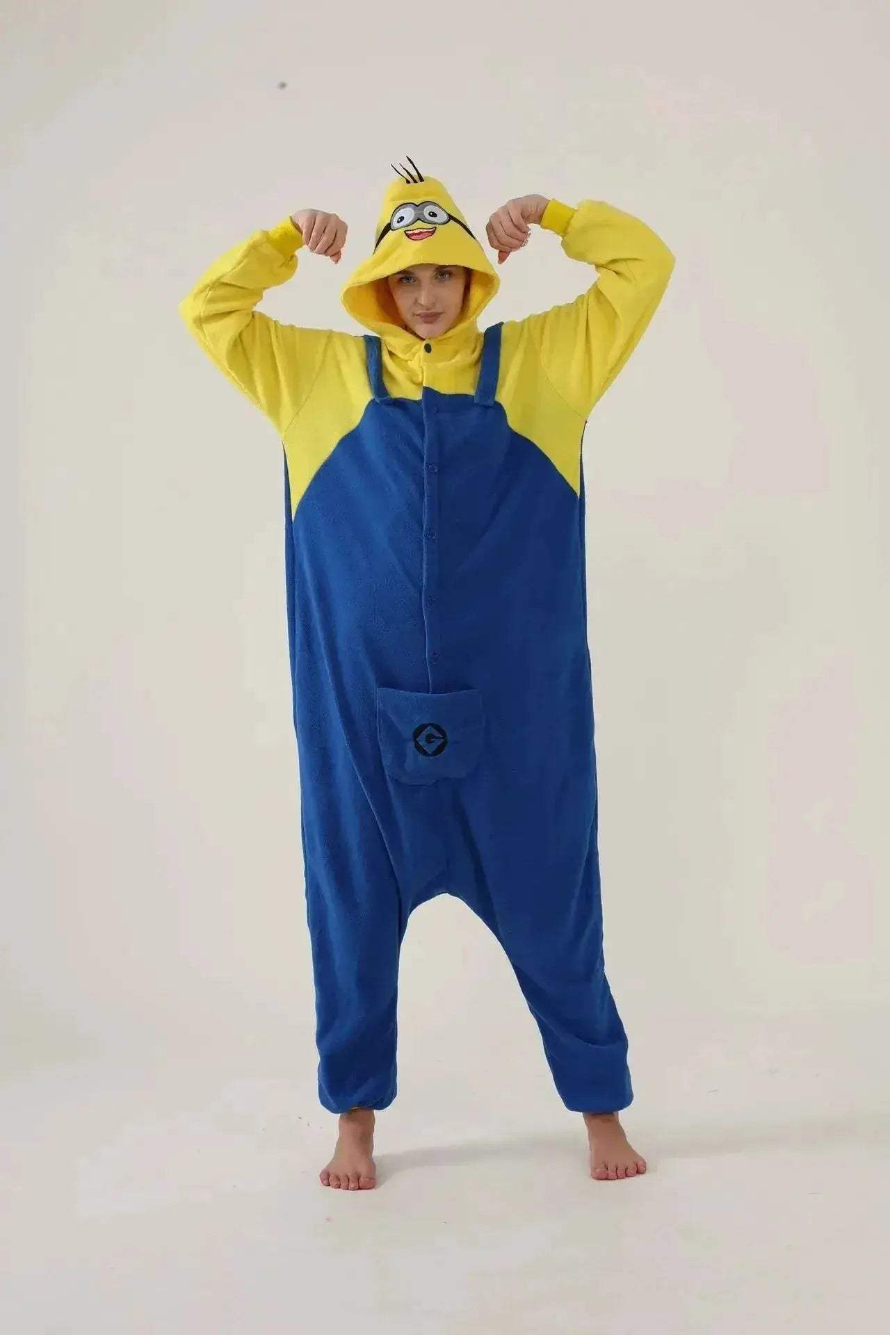 Despicable Me Minions Fleece Pajamas Cartoon Jumpsuit Minions Cartoon Anime Onesie Sleepwear - ToylandEU