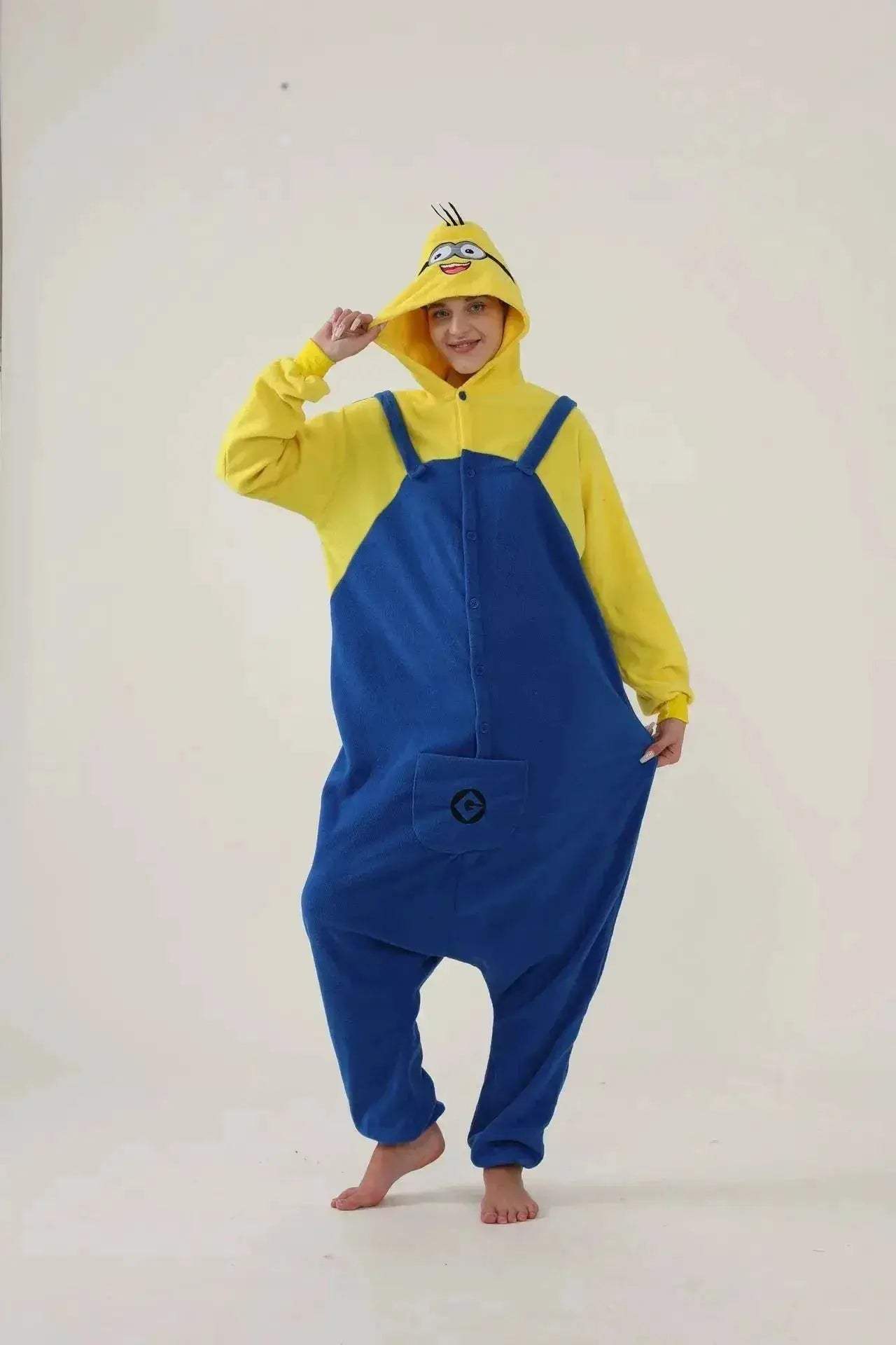 Despicable Me Minions Fleece Pajamas Cartoon Jumpsuit Minions Cartoon Anime Onesie Sleepwear - ToylandEU